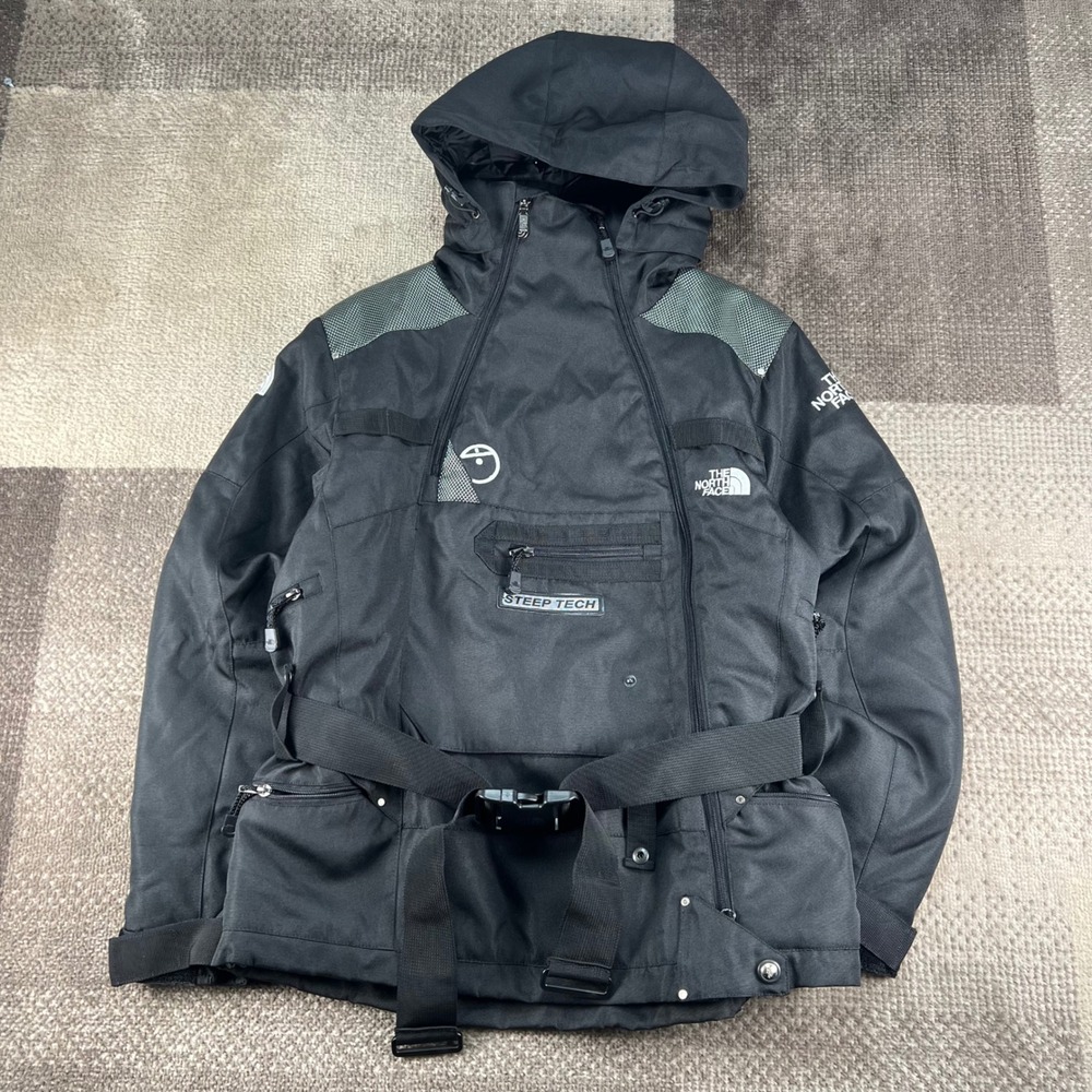 The North Face Steep Tech Black Hooded Utility Ski Jacket Womens XL